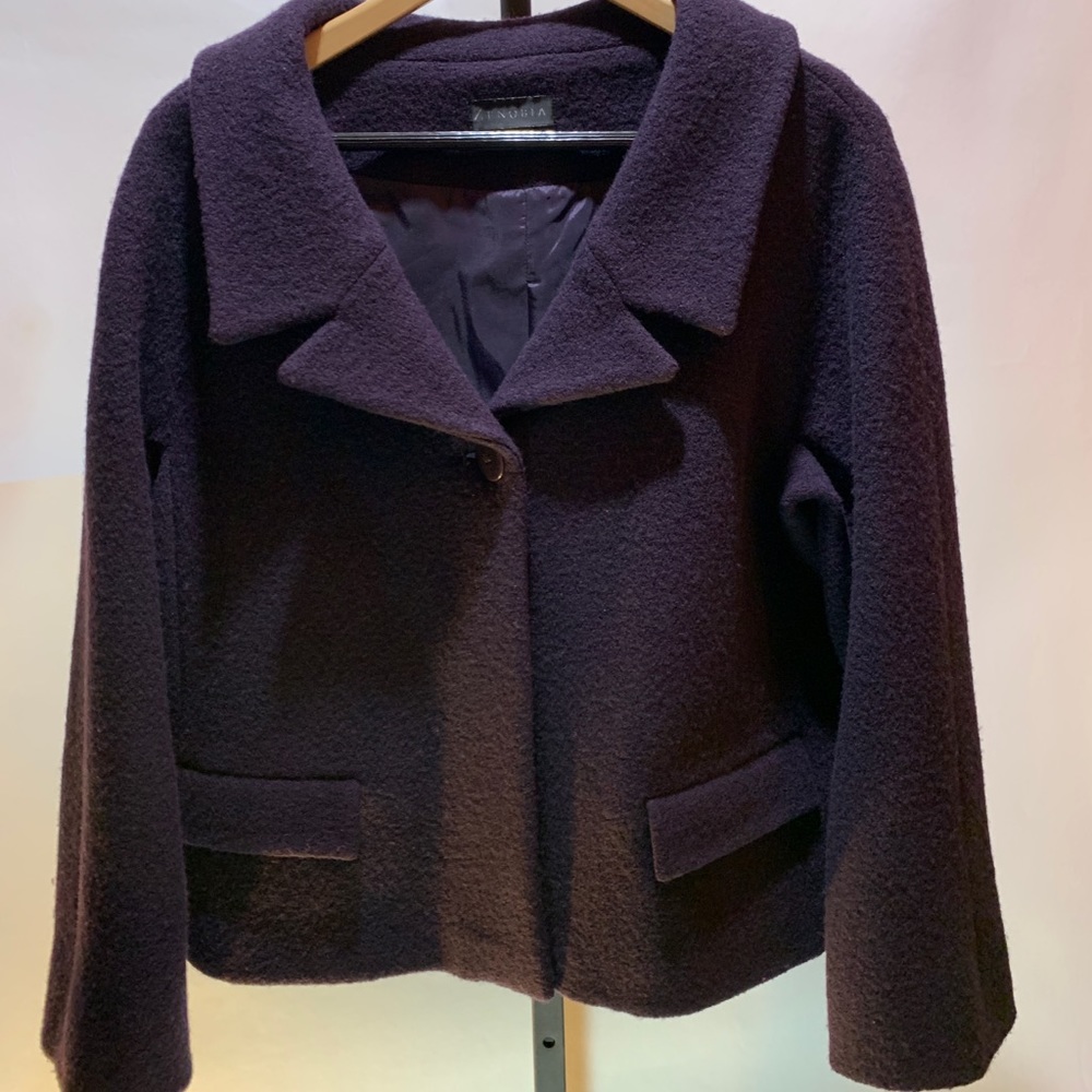 Zenobia 16 Purple plum Virgin Wool lined jacket